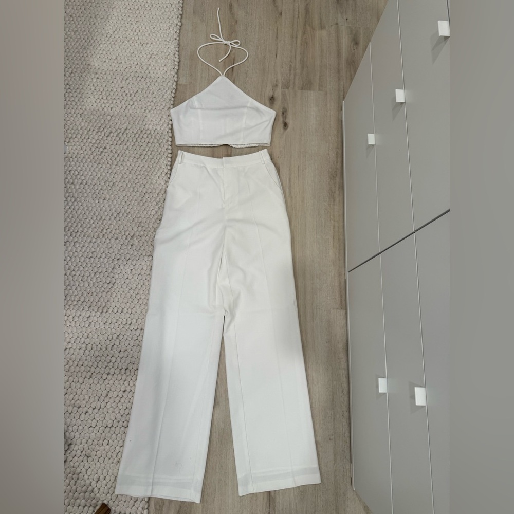 White Fashion Nova Pant Set
